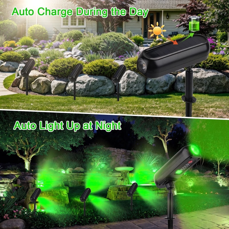 Professional Solar LED Outdoor Spotlight IP65 Green Garden Uplight For Trees Pathways Yard 4PCS S 3
