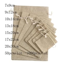 jute & cotton linen jewelry bags – high-performance drawstring packaging pouches & burlap wedding sacks