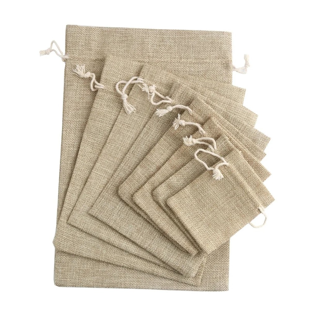 Jute Cotton Linen Jewelry Bags HighPerformance Drawstring Packaging Pouches Burlap Wedding Sacks 4