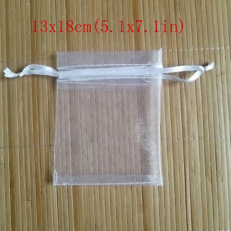 White Drawstring Organza Bags HighPerformance Jewelry Package Small Wedding Gift Pouches 9