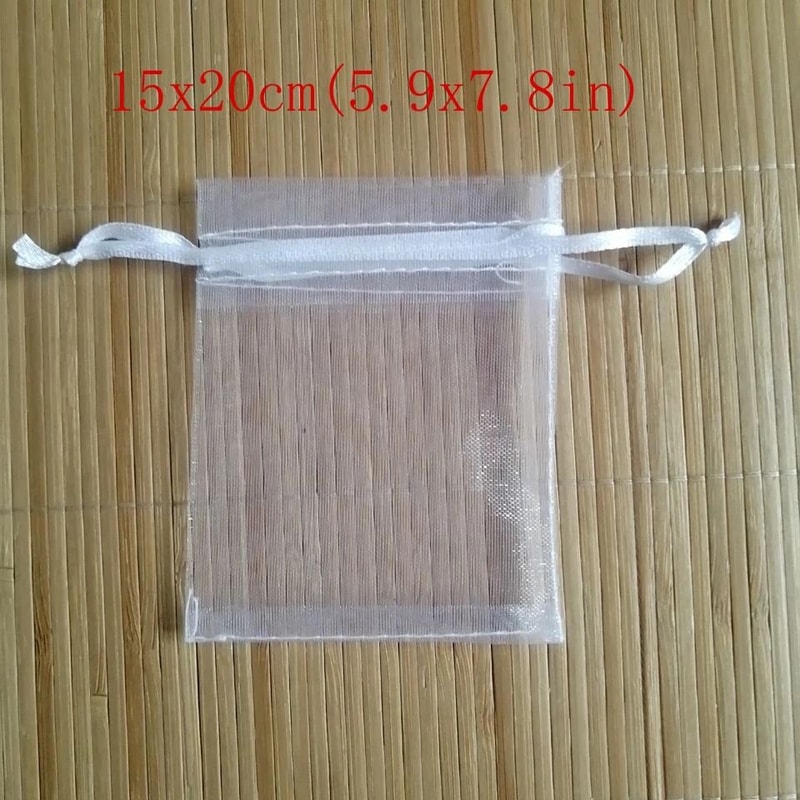 White Drawstring Organza Bags HighPerformance Jewelry Package Small Wedding Gift Pouches 10