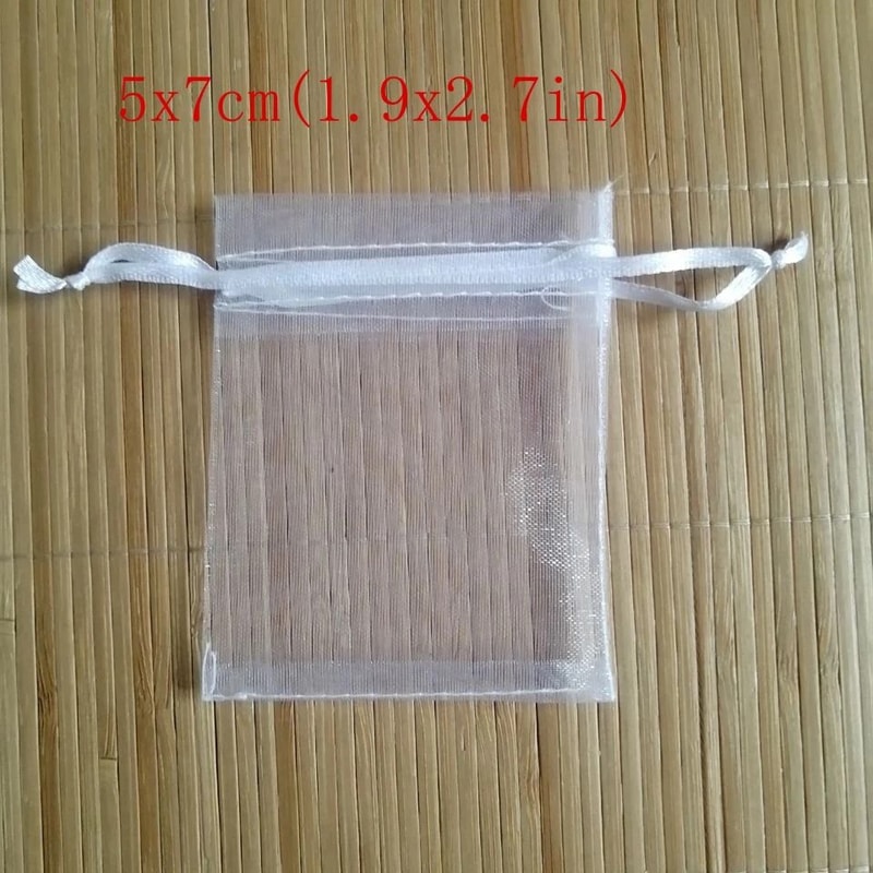 White Drawstring Organza Bags HighPerformance Jewelry Package Small Wedding Gift Pouches 5