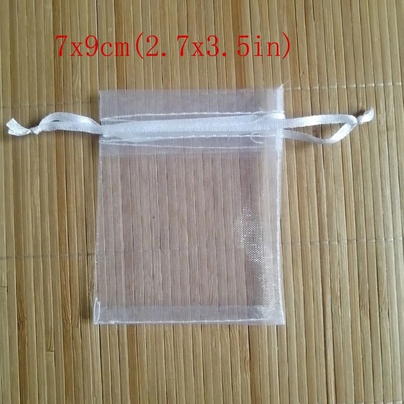 White Drawstring Organza Bags HighPerformance Jewelry Package Small Wedding Gift Pouches 6
