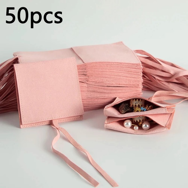Microfiber Suede Jewelry Pouch HighPerformance Small Envelope Bag Luxury Wedding Gift Bags 17
