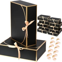 elegant butterfly ribbon gift boxes – high-performance cosmetic & jewelry packaging with gold/silver edging (10pcs)