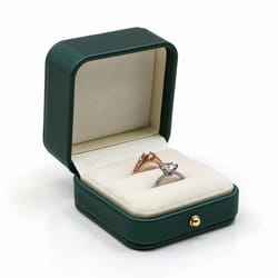 vintage double slots jewelry box – high-performance pu leather case for wedding proposal & engagement rings