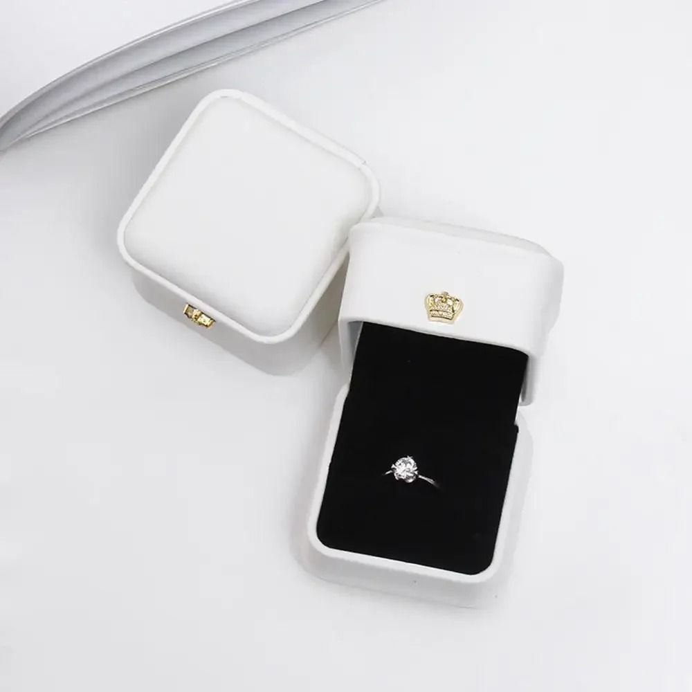 Vintage Double Slots Jewelry Box HighPerformance PU Leather Case For Wedding Proposal Engagement 10