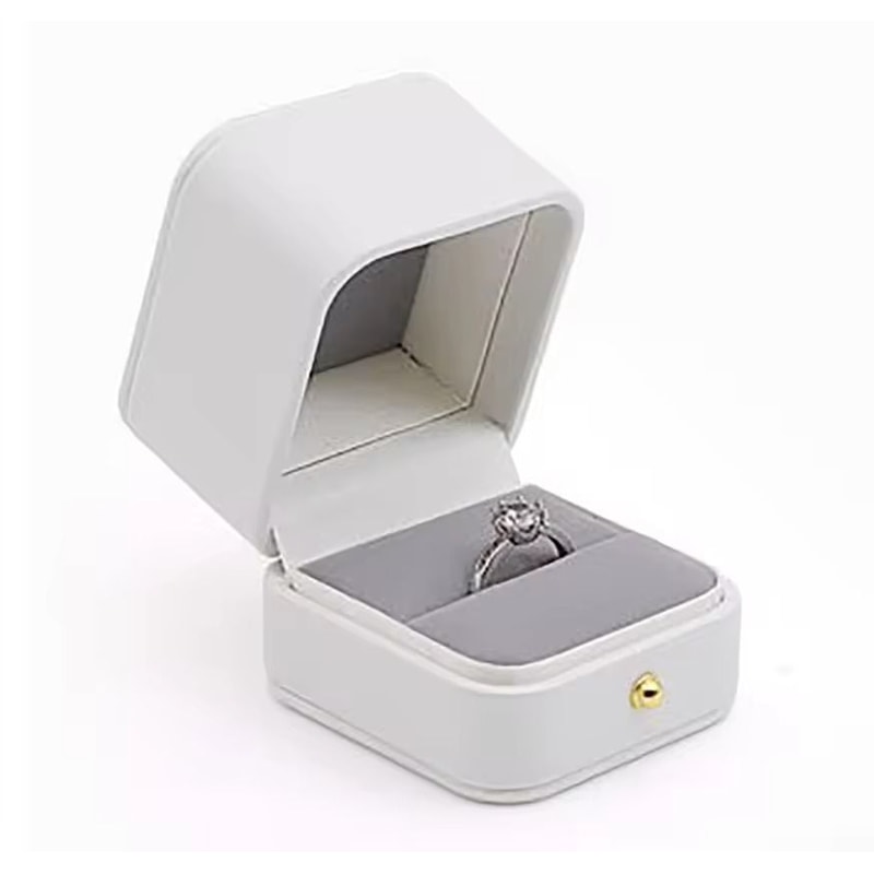 Vintage Double Slots Jewelry Box HighPerformance PU Leather Case For Wedding Proposal Engagement 22