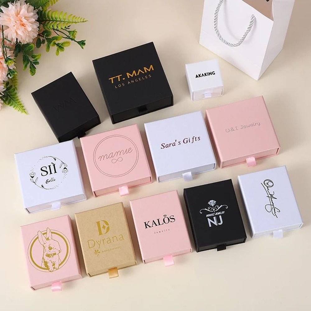 Custom Pink Paper Jewelry Boxes HighPerformance Gift Packaging With Logo For Earrings Necklaces R 2