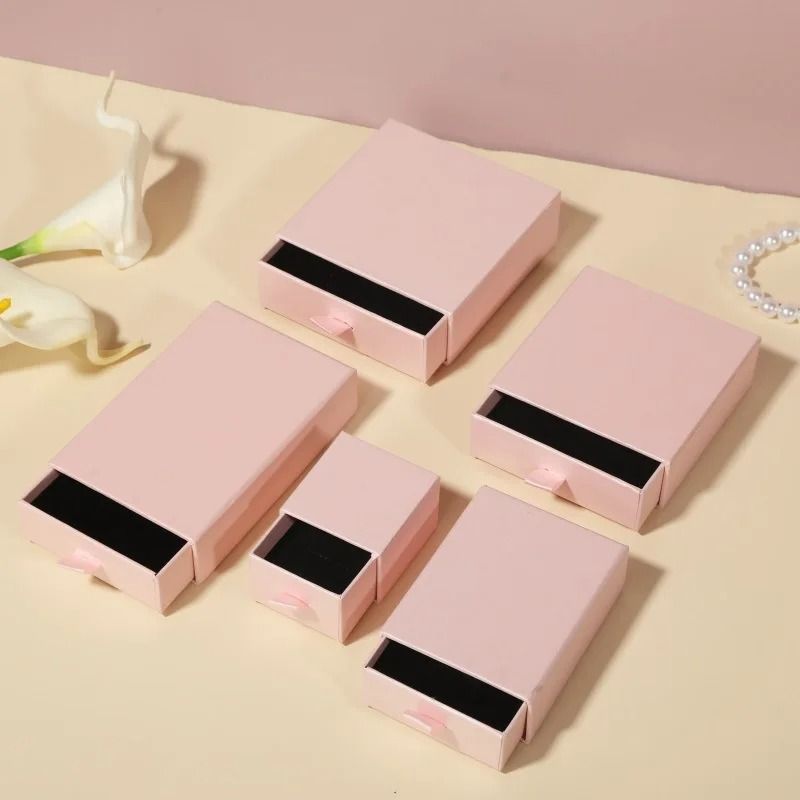 Custom Pink Paper Jewelry Boxes HighPerformance Gift Packaging With Logo For Earrings Necklaces R 8
