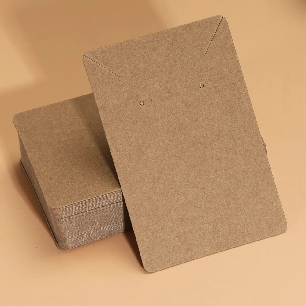 Blank Jewelry Display Cards HighPerformance Kraft Paper Packaging For Necklaces Earrings 50pcs 3