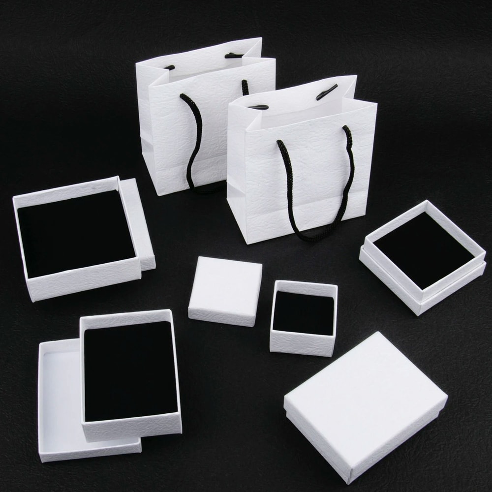 Square Jewelry Organizer Box HighPerformance White Kraft Paper Display Gift Boxes For Engagement 0