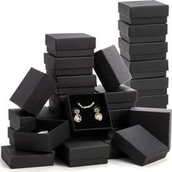 black kraft jewelry gift boxes – high-performance cardboard packaging for rings & necklaces (32pcs)