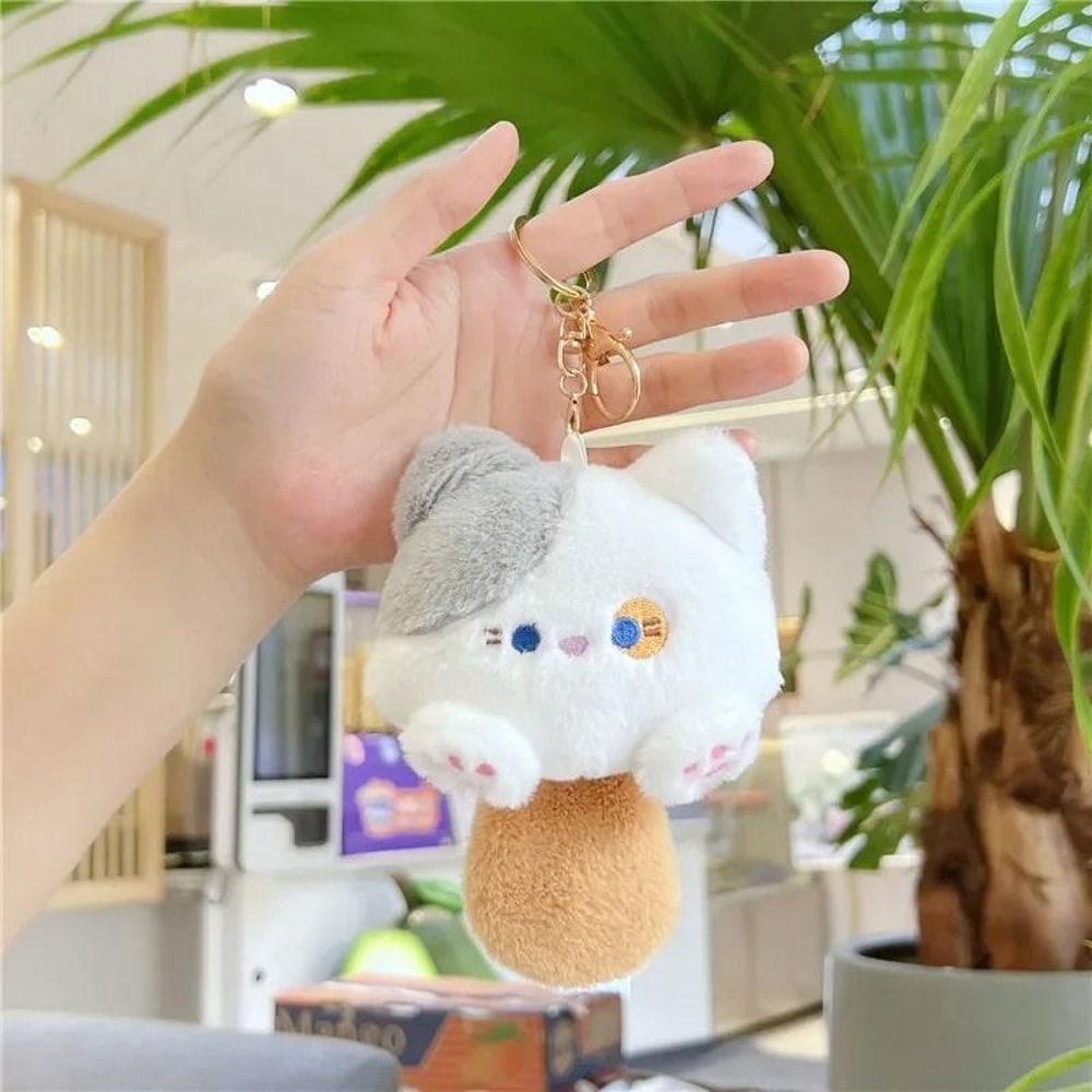 Cute Plush Cat Squeak Keychain Kawaii Accessory Pendant For Backpacks Handbags Schoolbags 8