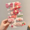 Korean Cartoon Plush Hair Clips Cute Winter Rabbit Flower Barrettes For Girls 1014PCS Set 4