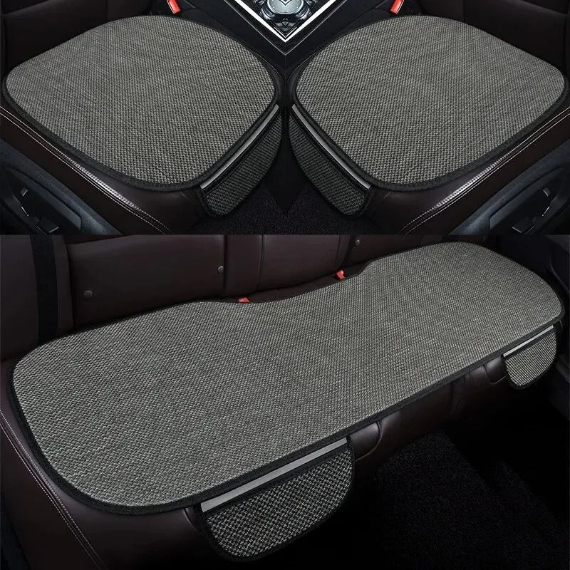 Burlap Car Seat Cushion Set HighPerformance Breathable Linen Comfort For Interior Protection 3Piec 6