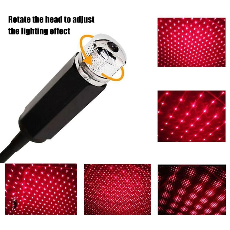 Car Romantic LED Starry Sky Night Light 5V USB Powered Galaxy Star Projector Lamp 2