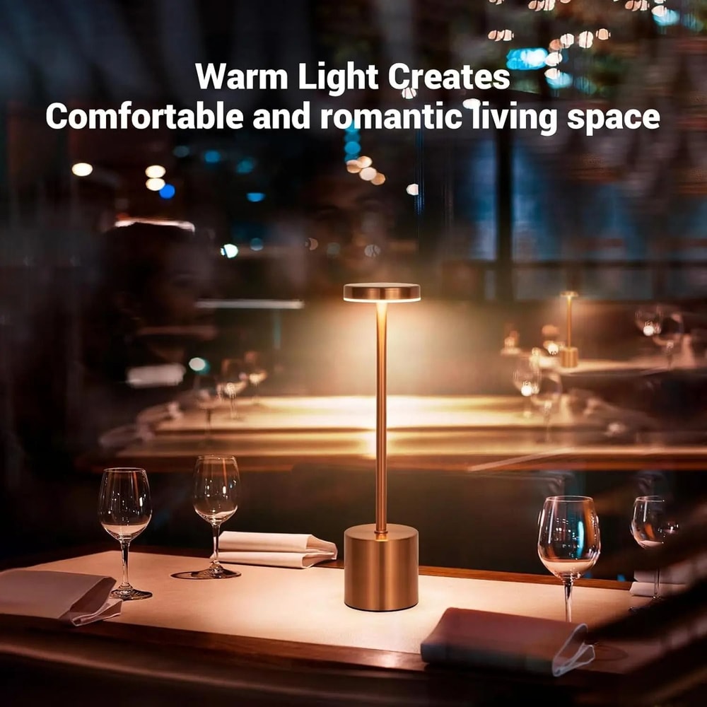 Wireless Rechargeable LED Table Lamp 3Color Touch Sensor Night Light For Home Outdoor Decor 2