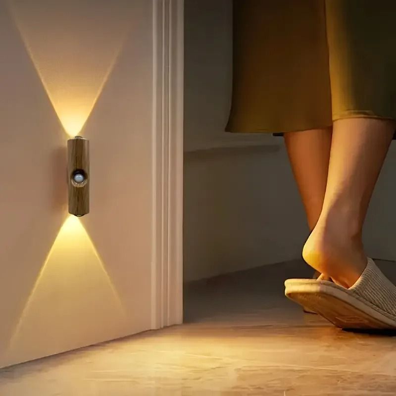 LED Smart Motion Sensor Night Light Rechargeable Bedside Induction Wall Lamp For Hallways 3