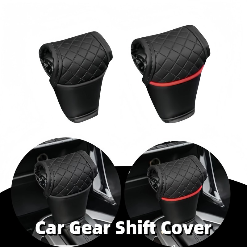 Universal PU Leather Gear Shift Cover HighPerformance NonSlip Dustproof Shifter Protector 0