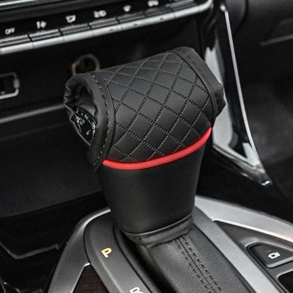Universal PU Leather Gear Shift Cover HighPerformance NonSlip Dustproof Shifter Protector 4