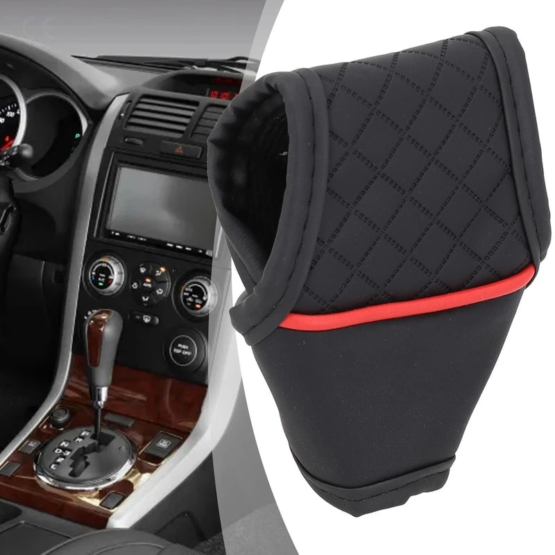 Universal PU Leather Gear Shift Cover HighPerformance NonSlip Dustproof Shifter Protector 5