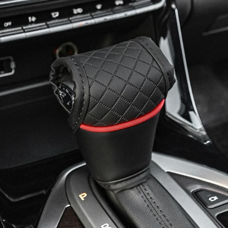 Universal PU Leather Gear Shift Cover HighPerformance NonSlip Dustproof Shifter Protector 7
