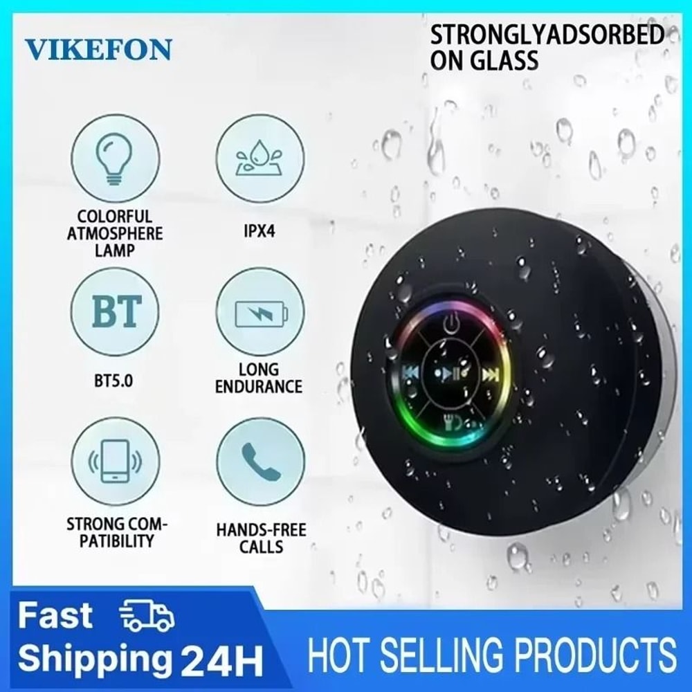 Mini Waterproof Shower Speaker HighPerformance Subwoofer With Suction Cup Handsfree Mic 3