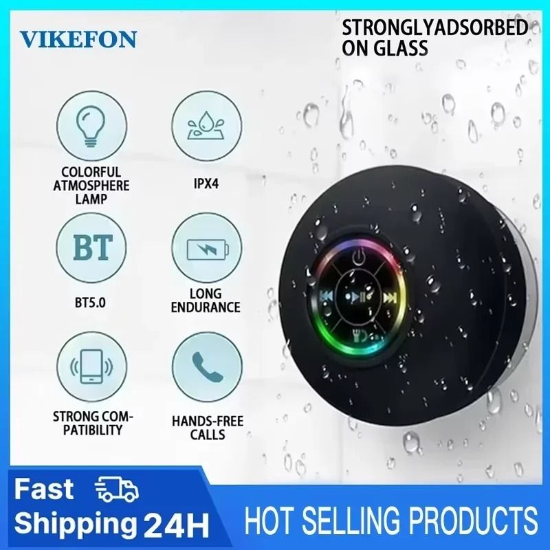 Mini Waterproof Shower Speaker HighPerformance Subwoofer With Suction Cup Handsfree Mic 3