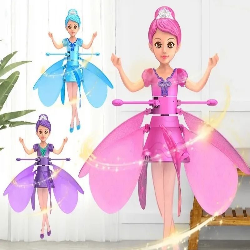 Childrens Flying Fairy Doll HighPerformance Gesture Induction Helicopter Luminous Dancing Toy 0