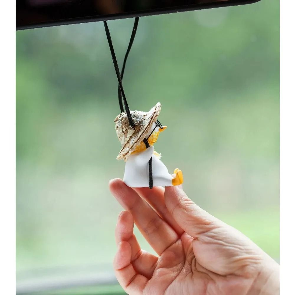 Cute Swing Duck Car Pendant HighPerformance Rearview Mirror Decoration With Glasses 3
