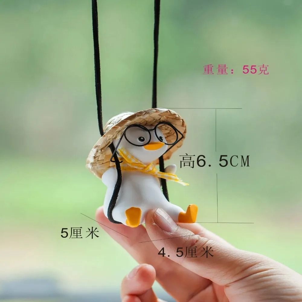 Cute Swing Duck Car Pendant HighPerformance Rearview Mirror Decoration With Glasses 5