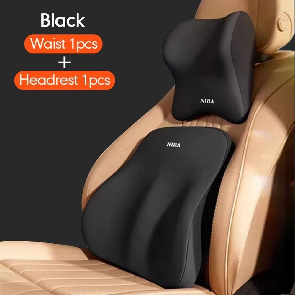 Car Headrest Lumbar Support Set HighPerformance Memory Foam Neck Backrest Cushion 12