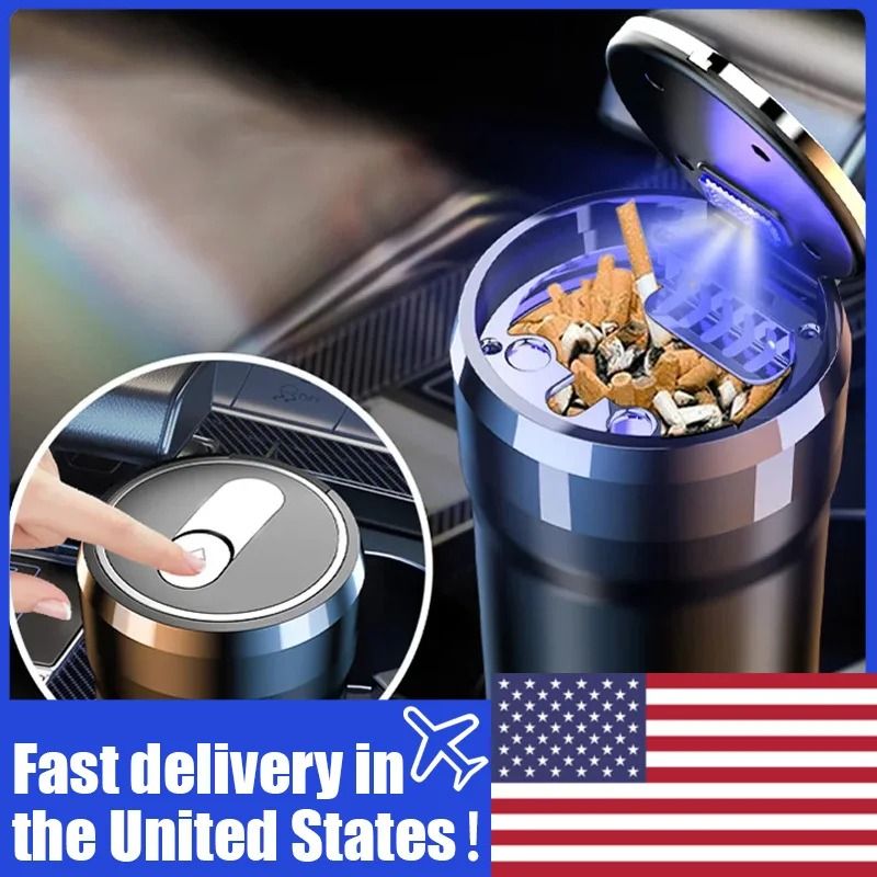 Portable Car LED Ashtray Universal Smokeless Cigarette Ash Holder For Auto Interiors 0