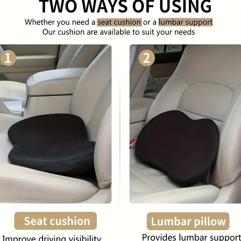 2in1 Memory Foam Car Seat Cushion HighPerformance Relief For Sciatica Lower Back Pain 1