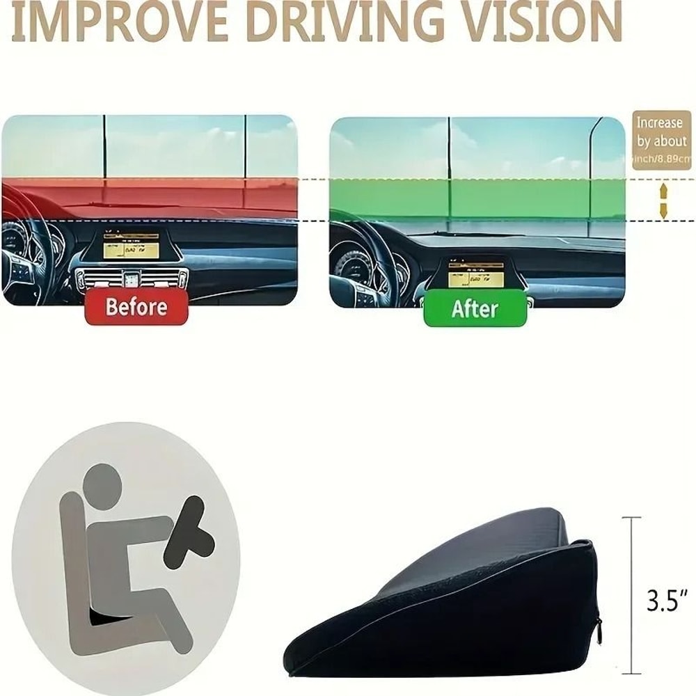 2in1 Memory Foam Car Seat Cushion HighPerformance Relief For Sciatica Lower Back Pain 2