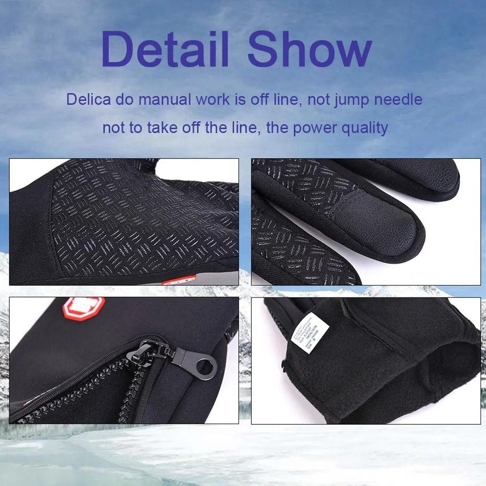 Winter Cycling Motorcycle Gloves HighPerformance Fleece Touch Screen Thermal Gloves 3