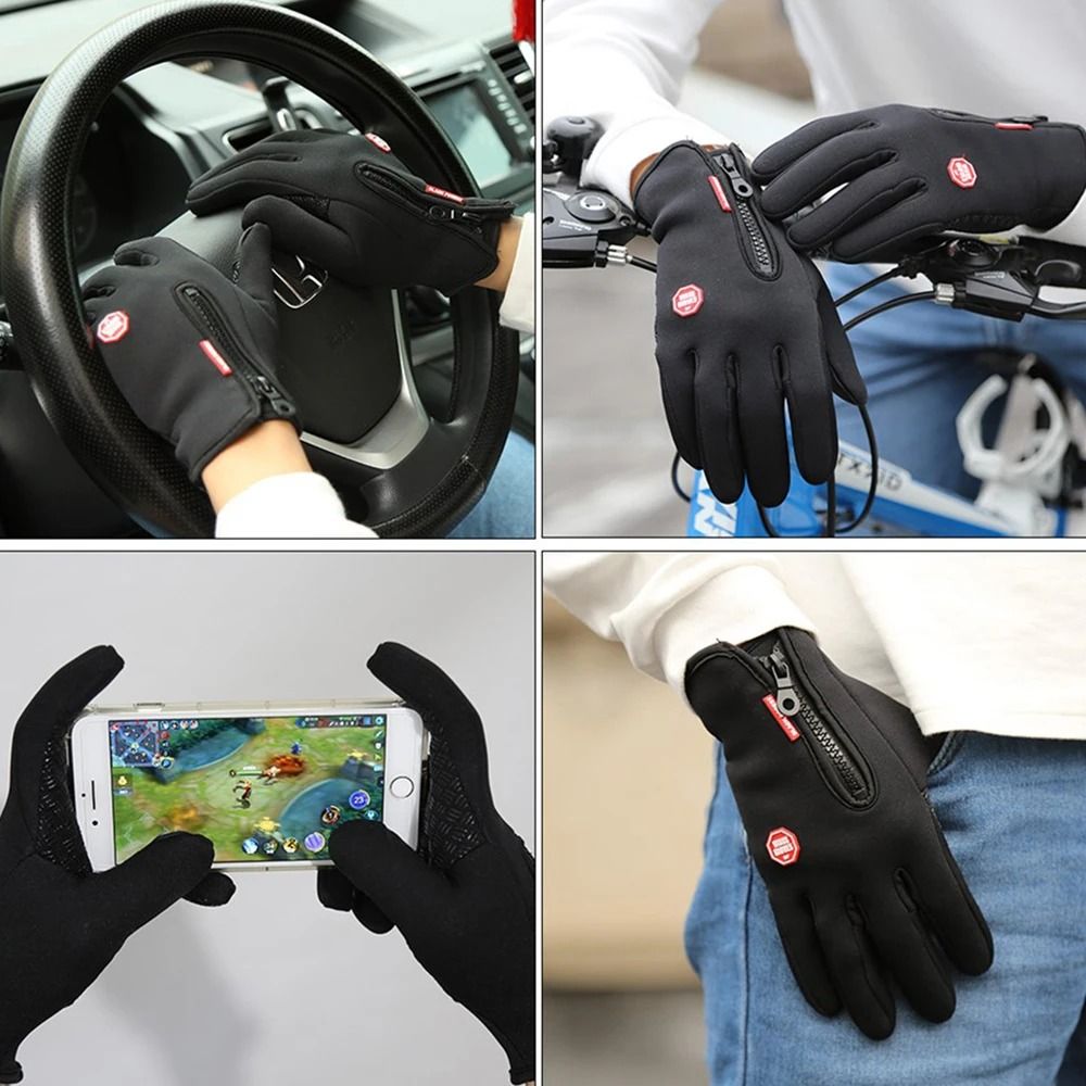 Winter Cycling Motorcycle Gloves HighPerformance Fleece Touch Screen Thermal Gloves 5