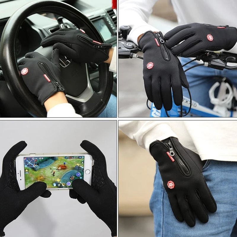 Winter Cycling Motorcycle Gloves HighPerformance Fleece Touch Screen Thermal Gloves 5