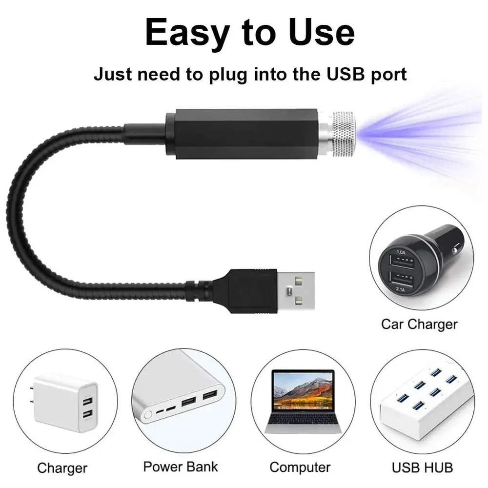 Romantic USB Galaxy Star Projector HighPerformance LED Starry Sky Night Light For Car Home 2