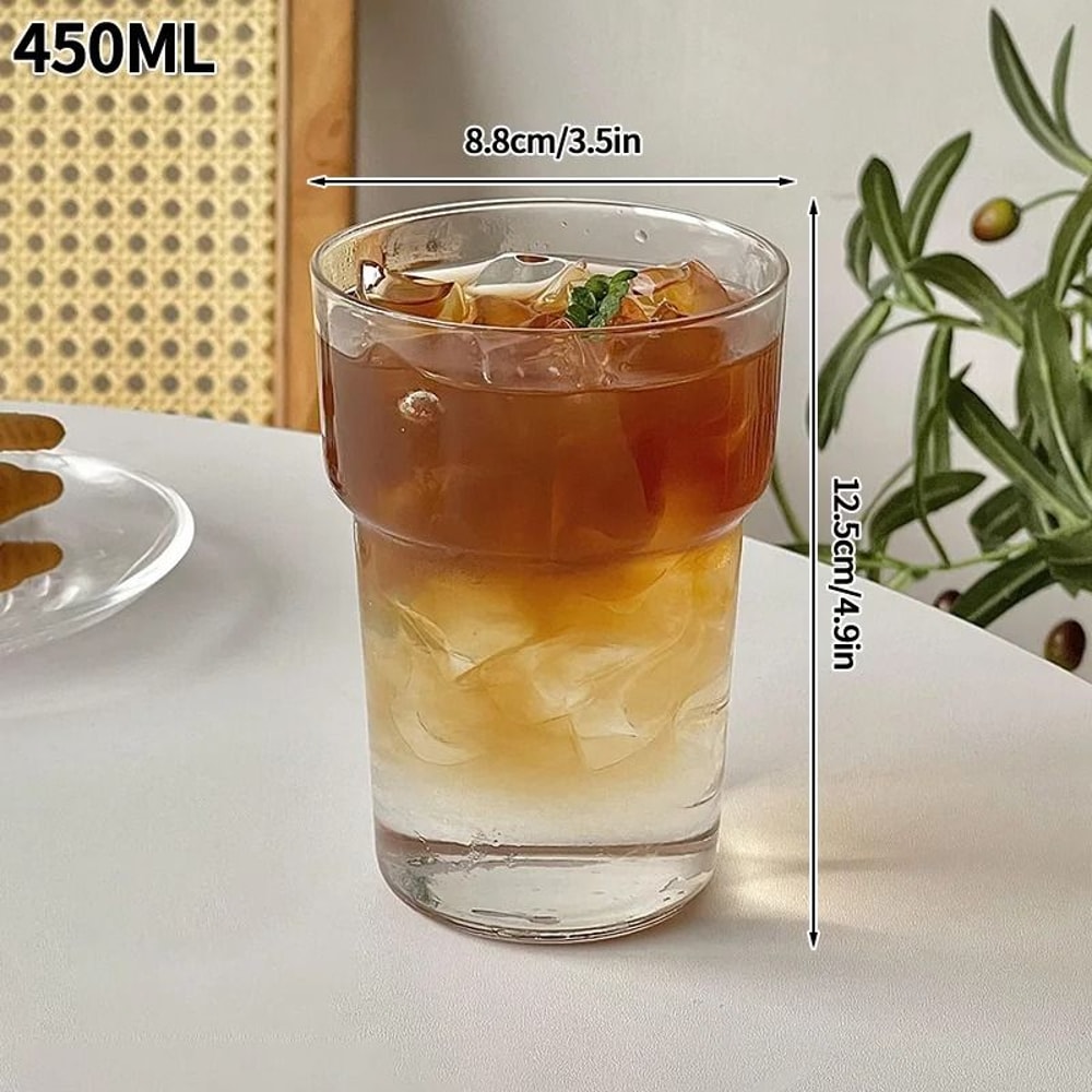 Creative WaveShape Glass Tumbler HighPerformance Transparent Ripple Mug For Iced Coffee Tea 15