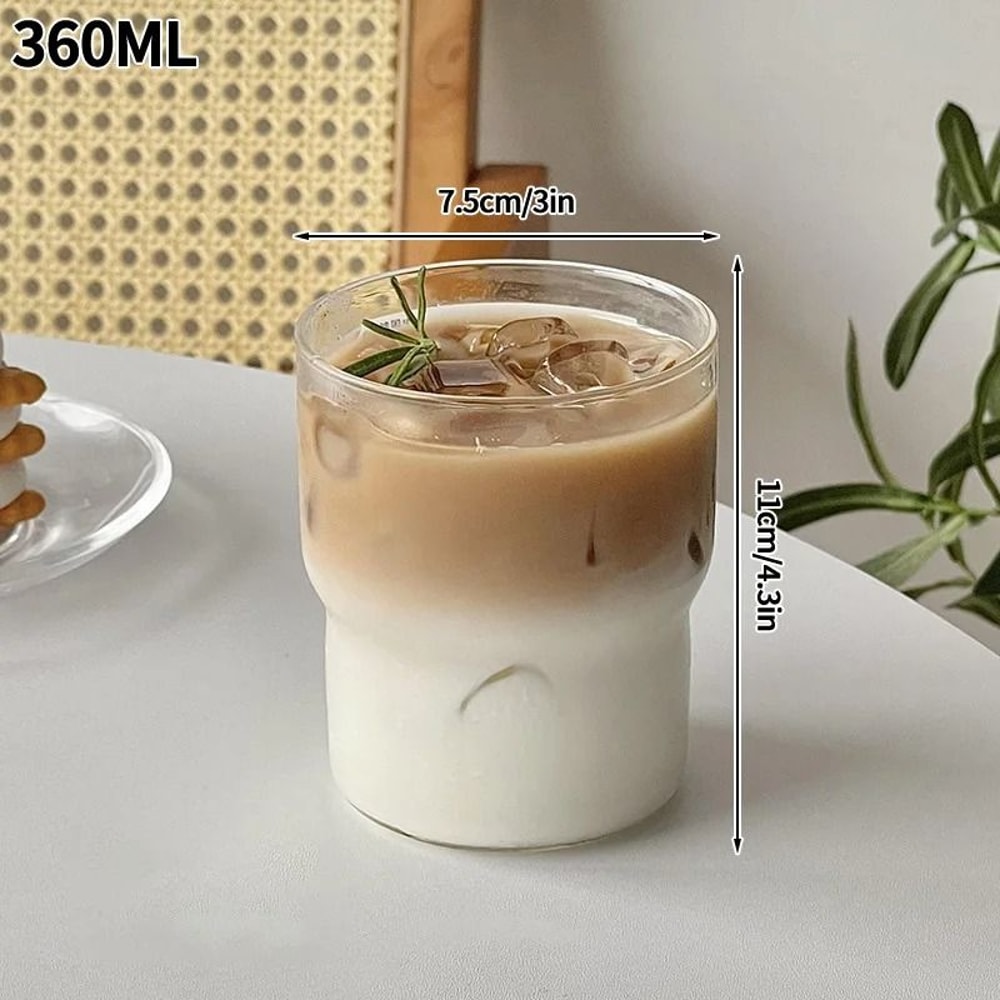 Creative WaveShape Glass Tumbler HighPerformance Transparent Ripple Mug For Iced Coffee Tea 18