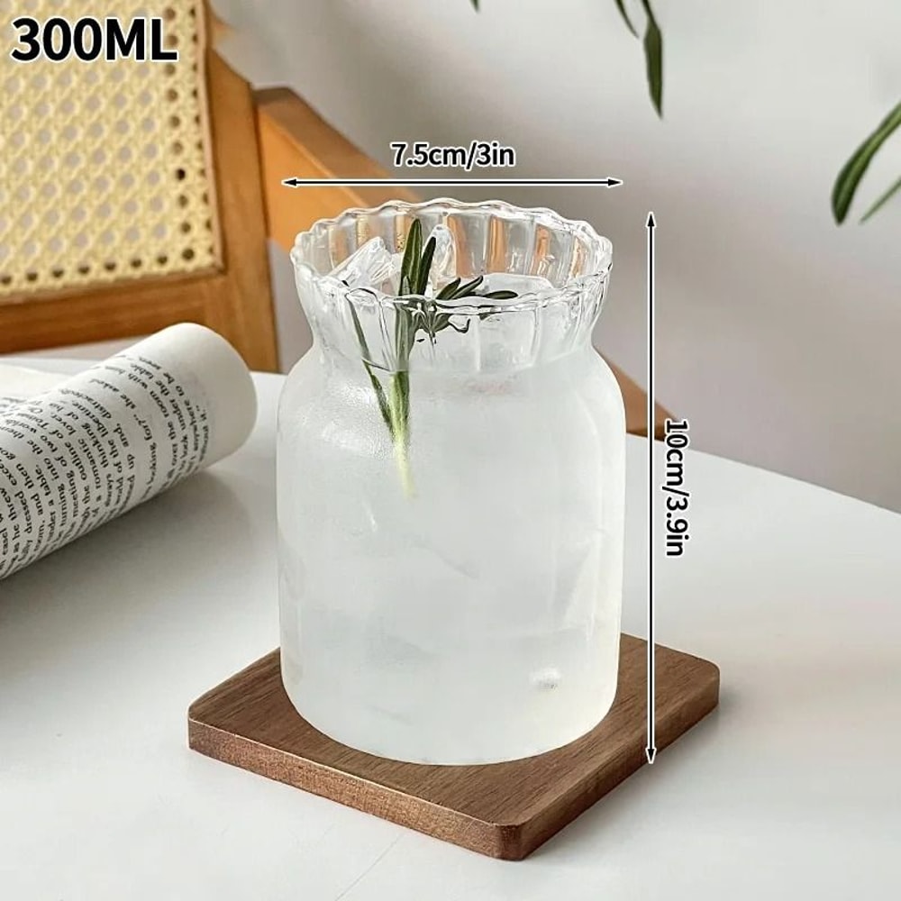 Creative WaveShape Glass Tumbler HighPerformance Transparent Ripple Mug For Iced Coffee Tea 19