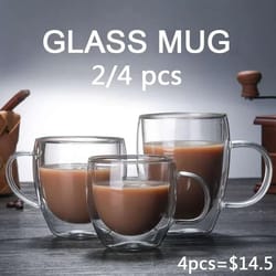 double-wall glass thermal mug – high-performance heat-resistant tumbler for coffee, tea, & cocktails