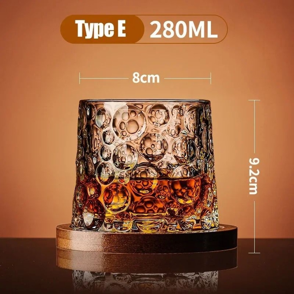 Rotating Crystal Whiskey Tumbler HighPerformance Spinning Brandy Glass With Precision Base 8