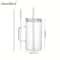 740ML Large Ribbed Glass Tumbler HighPerformance Clear Drinking Cup With Handle Lid Set 5