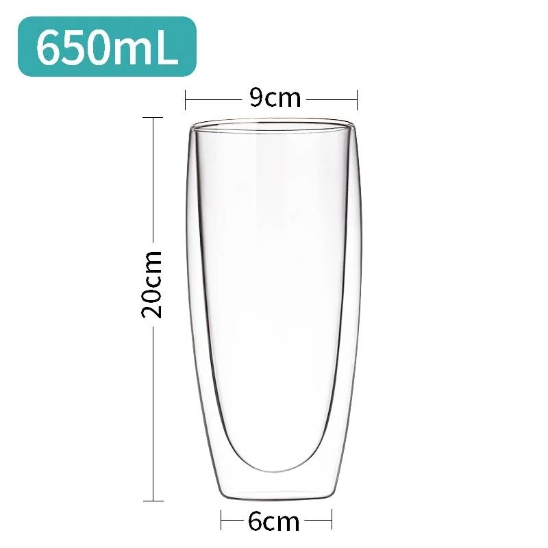DoubleWall Insulated Glass Mug HighPerformance HeatResistant Tumbler For Coffee Whiskey Cocktails 12