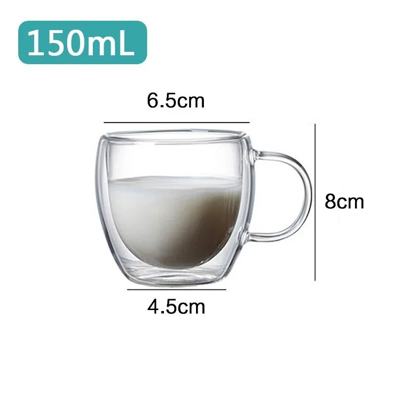 DoubleWall Insulated Glass Mug HighPerformance HeatResistant Tumbler For Coffee Whiskey Cocktails 13