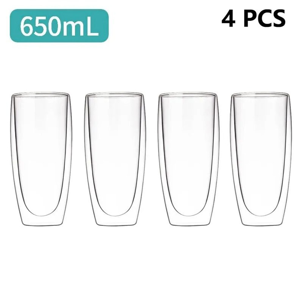 DoubleWall Insulated Glass Mug HighPerformance HeatResistant Tumbler For Coffee Whiskey Cocktails 22