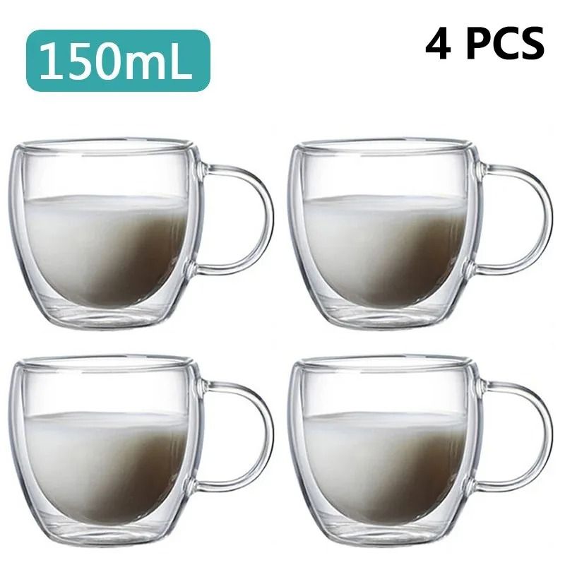 DoubleWall Insulated Glass Mug HighPerformance HeatResistant Tumbler For Coffee Whiskey Cocktails 23